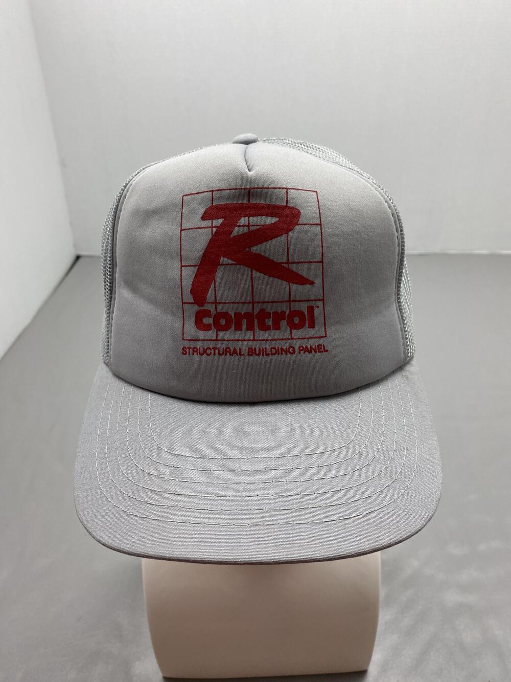 R Control Hat Cap Strap Back One Size Gray Trucker Mesh Adjustable Mens